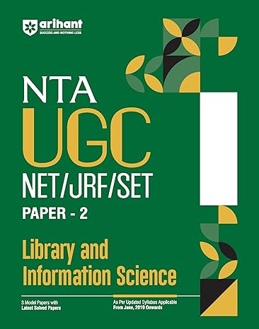 NTA UGC NET/ JRF/ SET PAPER-2 Library and Information Science